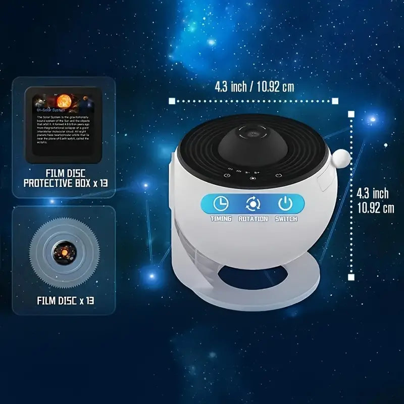 Galaxy Star Projector with 12 Films - Rotating Dreamy Sky & Universe Light for Bedroom Atmosphere